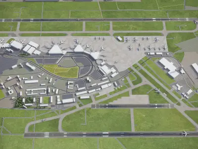 Hannover -  Airport - HAJ Low-poly 3D model