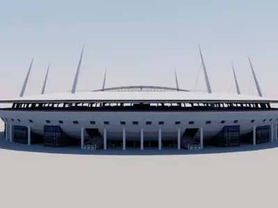 Krestovsky Stadium -  Saint Petersburg - Russia Low-poly 3D model