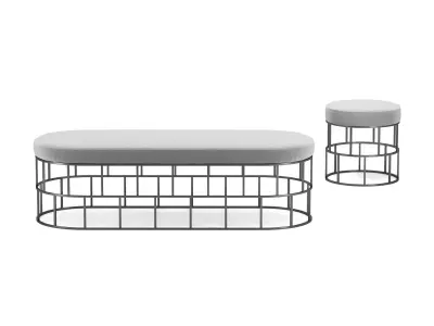 Riviera Bench and Ottoman 3D model