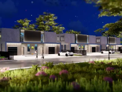 Modern Duplex House 3D Model Residential Architecture Exterior  3D model