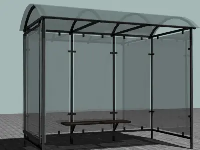 Bus Station Low-poly 3D model shop