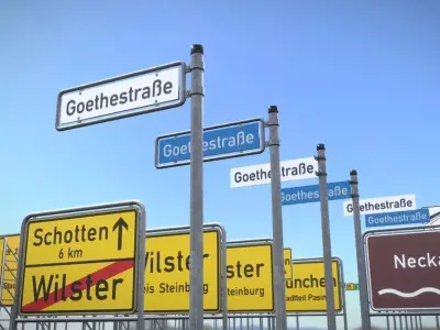 Austauschbare Verkerszeichen Low-poly 3D model