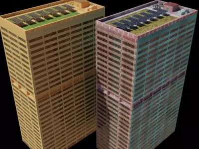 Residental Building Low-poly 3D model