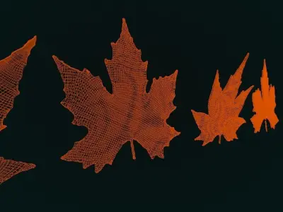 Leaf Pack Realistic 4k High-End CGI Low-poly 3D model
