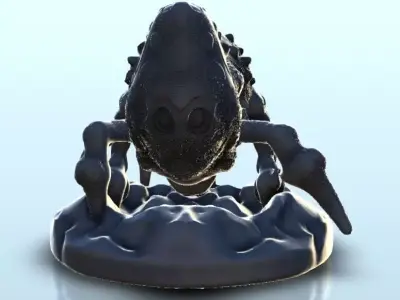 Spider alien warrior with  skull head 4 - Future Sci-Fi SF Post  3D print model purchase
