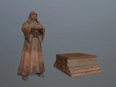 statue set Low-poly 3D model