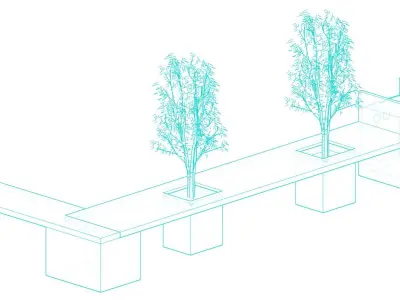  street park modern bench 3d model Free low-poly 3D model