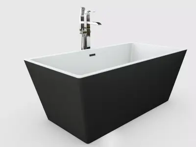 Tub Filler With Bathtub 3D model
