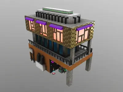 Cyberpunk City - Building 6 Low-poly 3D model
