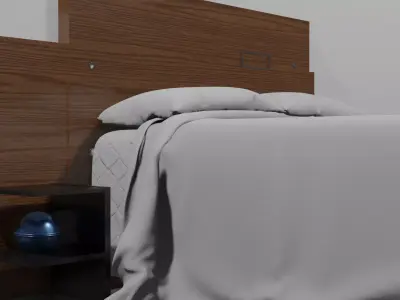 bed with headboard 3D model