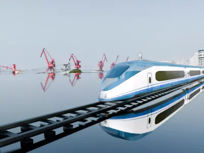 Real High Speed Train 3D Model Low-poly 3D model