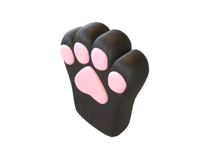 Cat Paw Glove v1 001 Low-poly 3D model