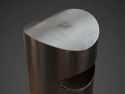 Street Trash Bin Game-Ready Low-poly 3D model