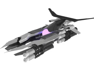 Spaceship Transporter 3D Sci-Fi Game Model 3D 3D model
