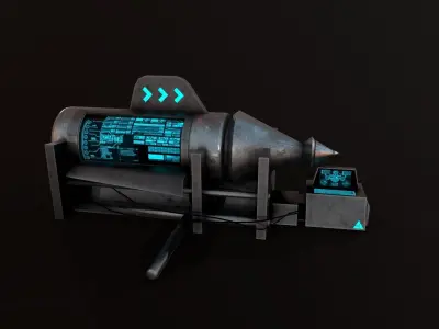 SCI-FI ROCKET Low-poly 3D model