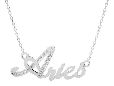 Aries Zodiac Pendant Necklace 3dm stl render detail 3D print model