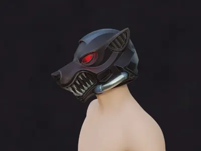 Si Fi Space Wolf Wearable Cosplay  Helmet 3D print model
