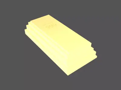 Voxel Gold Bars v1 001 Low-poly 3D model