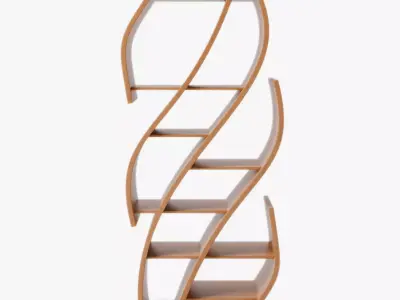 Curved Wooden Floor Self 3D model