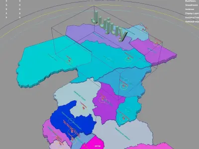 Jujuy  Argentina map region geography political geographic 3D model