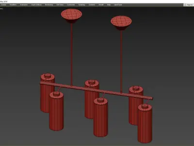 Glass Cylinder Chandelier Low-poly 3D model