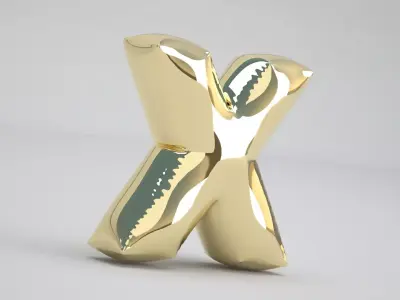 X Balloon Gold 3D model