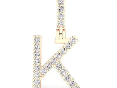 Alphabet K-letter single row pendant 3D print model