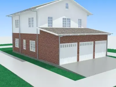 Apartment with garage-3 3D model