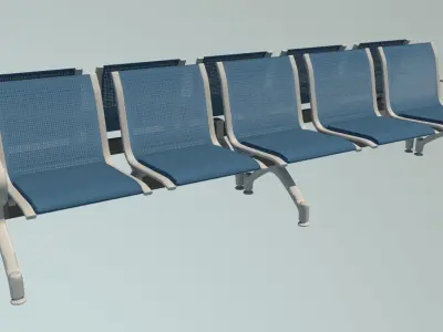 Public Seat Low-poly 3D model