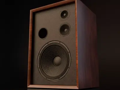 Vintage Hi-Fi Speakers - No Brand 3D model