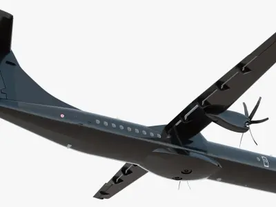  Maritime Patrol Aircraft with Twin Turboprops Black Rigged for Cinema 4D 