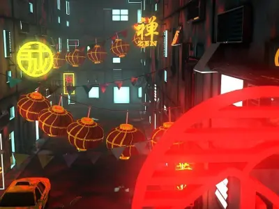 china town  Low-poly 3D model