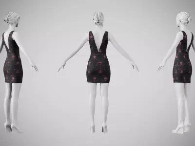 Dress 34 Light Burst Static Low-poly 3D model