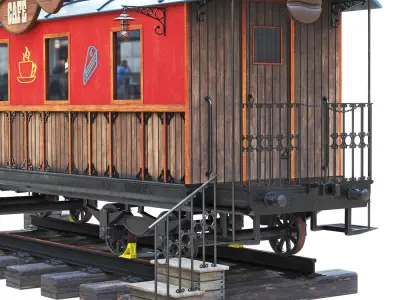 Old Wagon Cafe  3D model