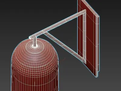 COLLINS wall light with clear glass dome and metal frame 3D model