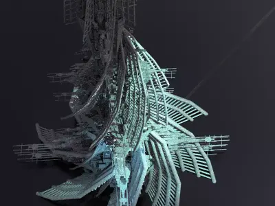 Alien City Tree Tower 2 3D model