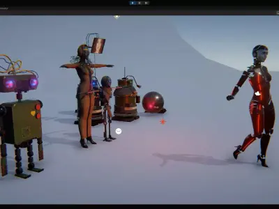 Robots Pack Low-poly 3D model