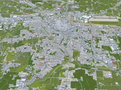 Reggio Emilia Italy 30km Low-poly 3D model