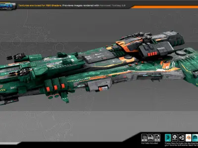 Federation Destroyer K4 Low-poly 3D model