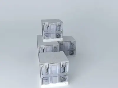metal boxes snow Free 3D model