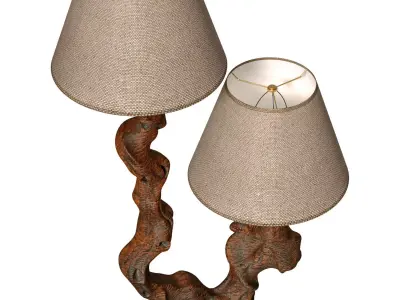 Rustic style wall Lamp sconce made of natural wood Sculptural   3D model