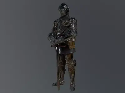  knight statue Low-poly 3D model