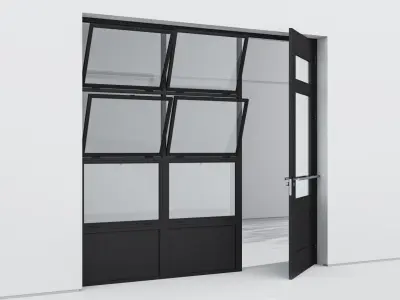Aluminium door 318 3D model