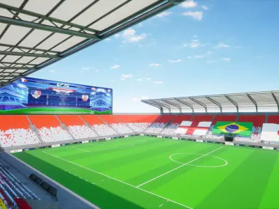 Football Stadium Unreal Engine 5  Low-poly 3D model
