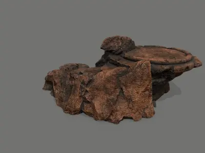 Ladder tree stump Low-poly 3D model