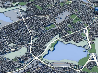 Stavanger City Norway Norwegian Coastal City  3D model