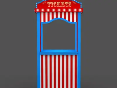 Ticket Booth Low-poly 3D model