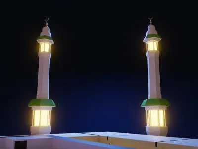 Kaabah Lowpoly Isometric Low-poly 3D model