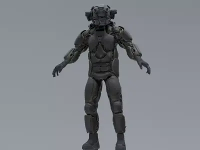 Scifi Soldier - Operator 009 Low-poly 3D model
