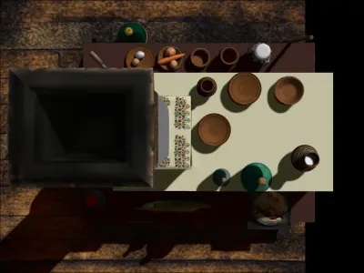 Rural stove  Low-poly 3D model